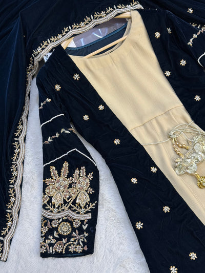 SRB911 Sasha - Jade Velvet Luxe by Sehrish B - Memsaab Online