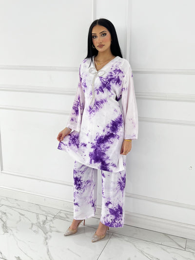 RBY-137- Tye & Dye Crepe 2 Piece Co-ord - Memsaab Online