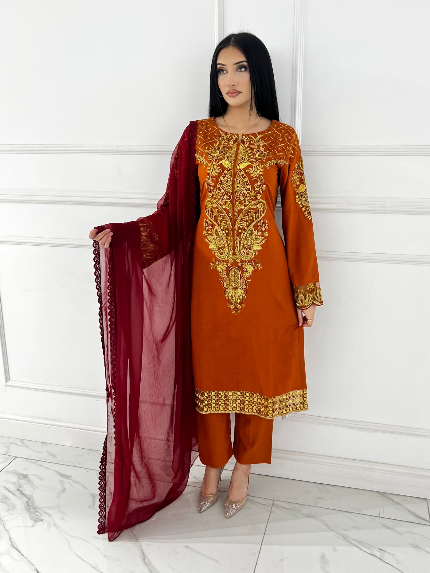 HSS-332- Readymade Heeras Suit - Memsaab Online