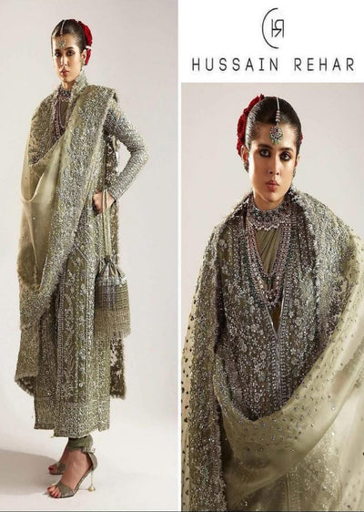 HUSSAIN REHAR JADEITE - Unstitched organza Inspired Outfit - Memsaab Online