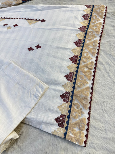 SN46 - Readymade - 2 Piece Khadi Net Outfit - Memsaab Online