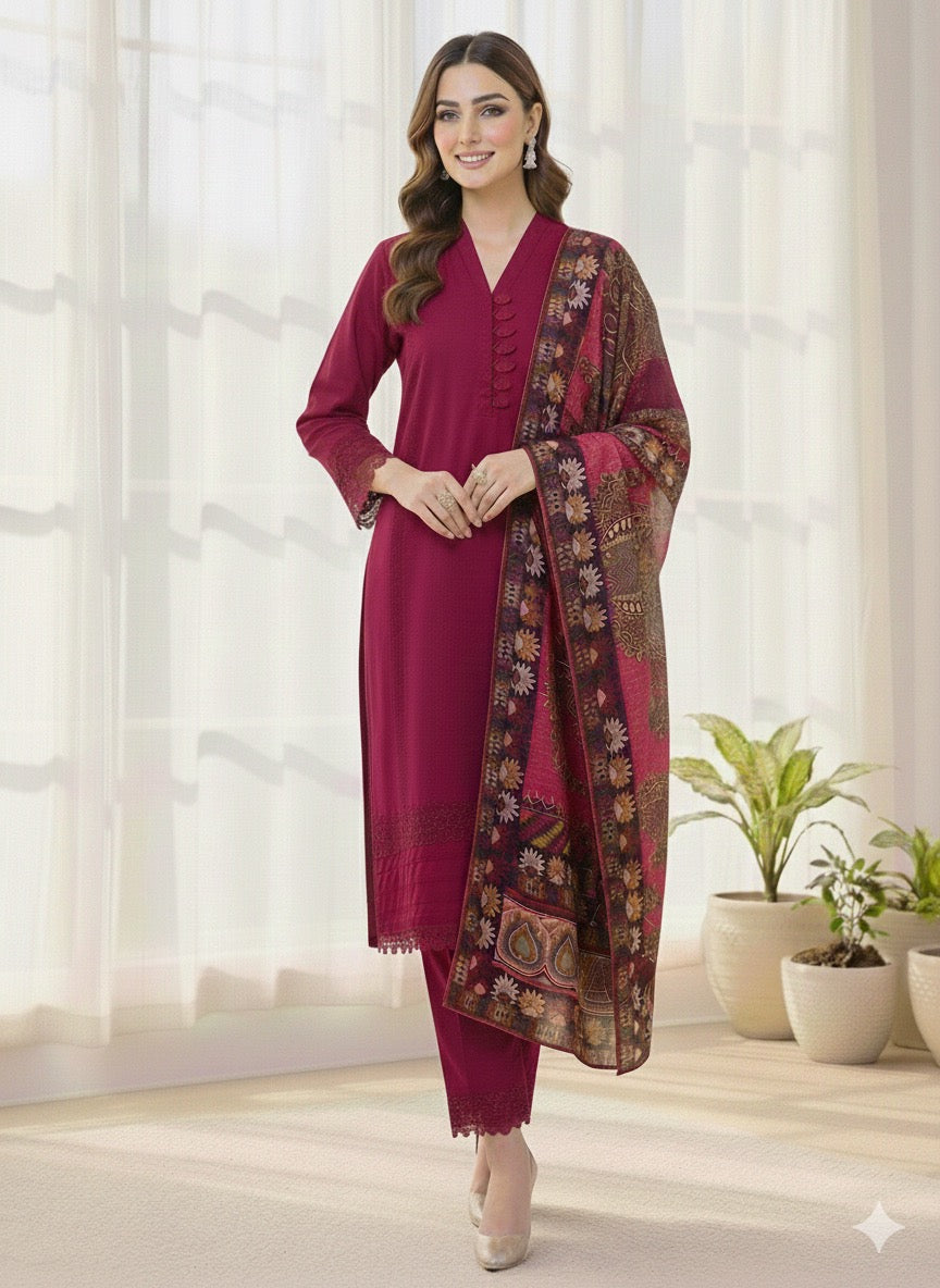MSBMT-36 -Gulnoor - Readymade Outfit - 3 Piece Suit 2025 - Memsaab Online