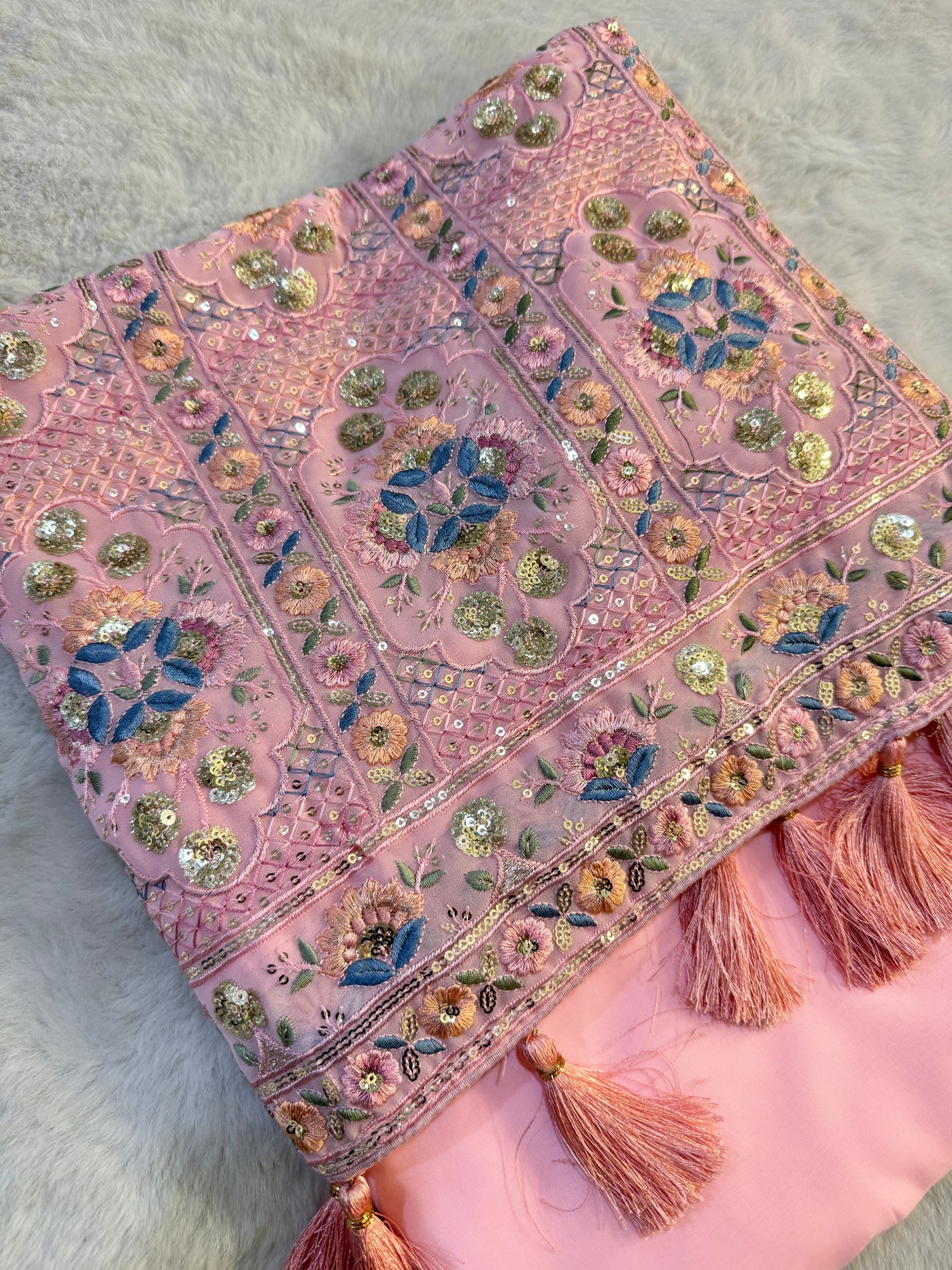 ASF8891 - Unstitched - Heavy Chiffon Sequence Suit - Memsaab Online