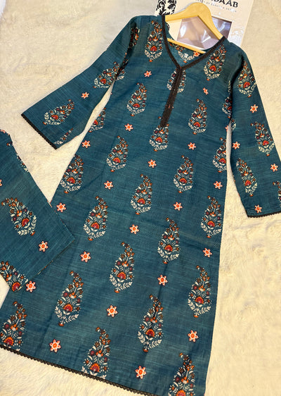 SLMN-30 Readymade Khaddar Co-ord - Memsaab Online