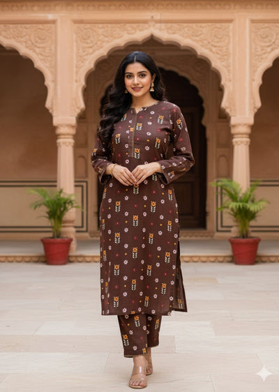 SLMN-21 Readymade Khaddar Co-ord - Memsaab Online