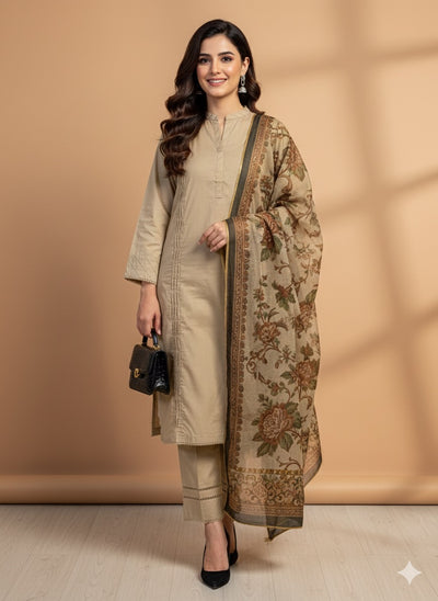 MSBMT-38 -Gulnoor- Readymade Outfit - 3 Piece Suit 2025 - Memsaab Online