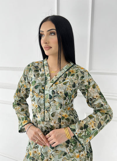 BUT-114 - Green- S.Prints Printed Lawn Co-ords - Memsaab Online