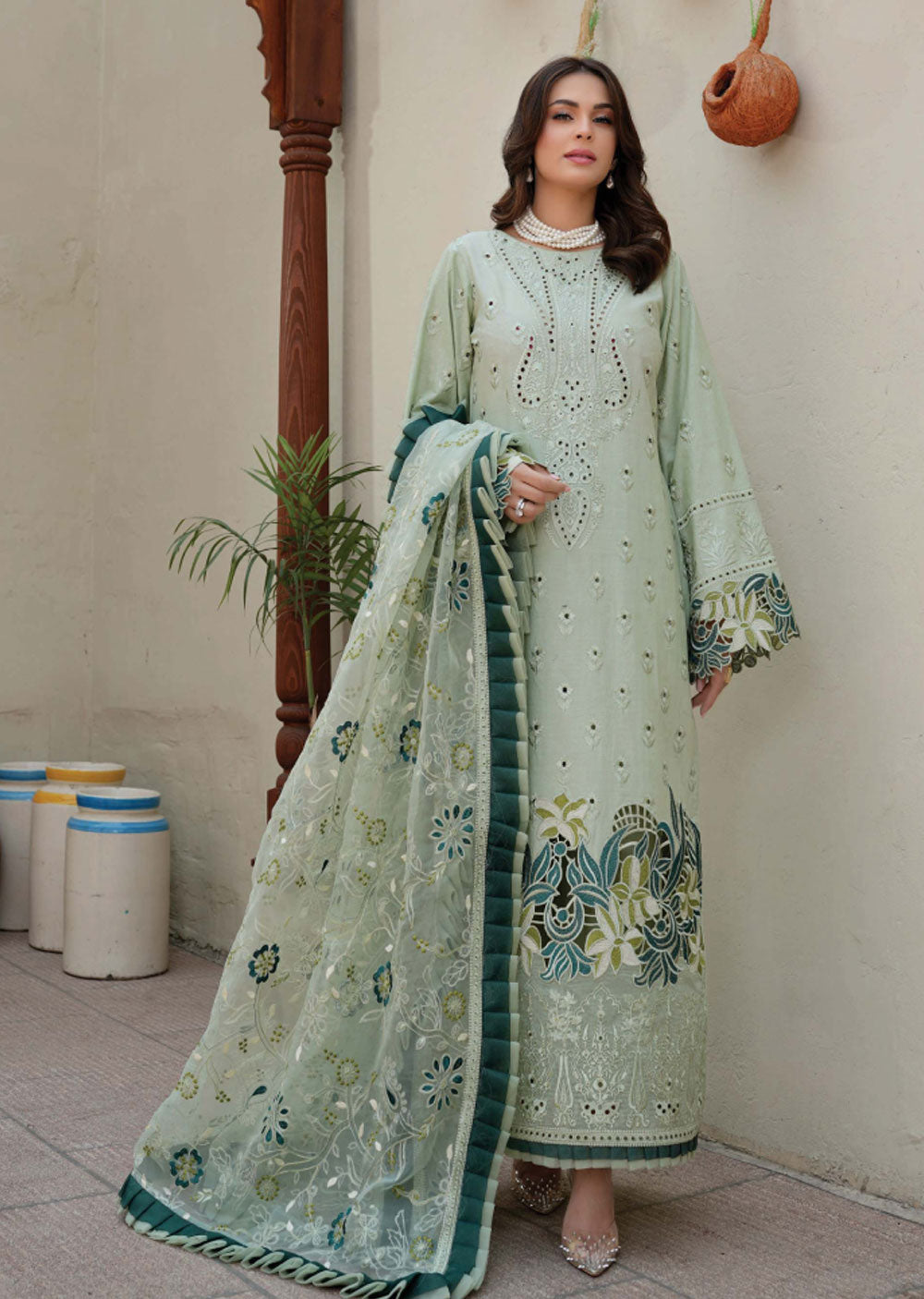 B-1101 - Unstitched - Bahaar Luxury Lawn Collection 2023 - Memsaab Online