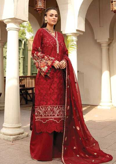 B-1102-R - Readymade - Bahaar Luxury Lawn Collection 2023 - Memsaab Online