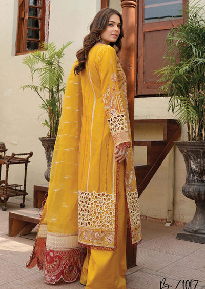 B-1107 - Unstitched - Bahaar Luxury Lawn Collection 2023 - Memsaab Online