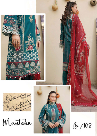 B-1108 - Unstitched - Bahaar Luxury Lawn Collection 2023 - Memsaab Online