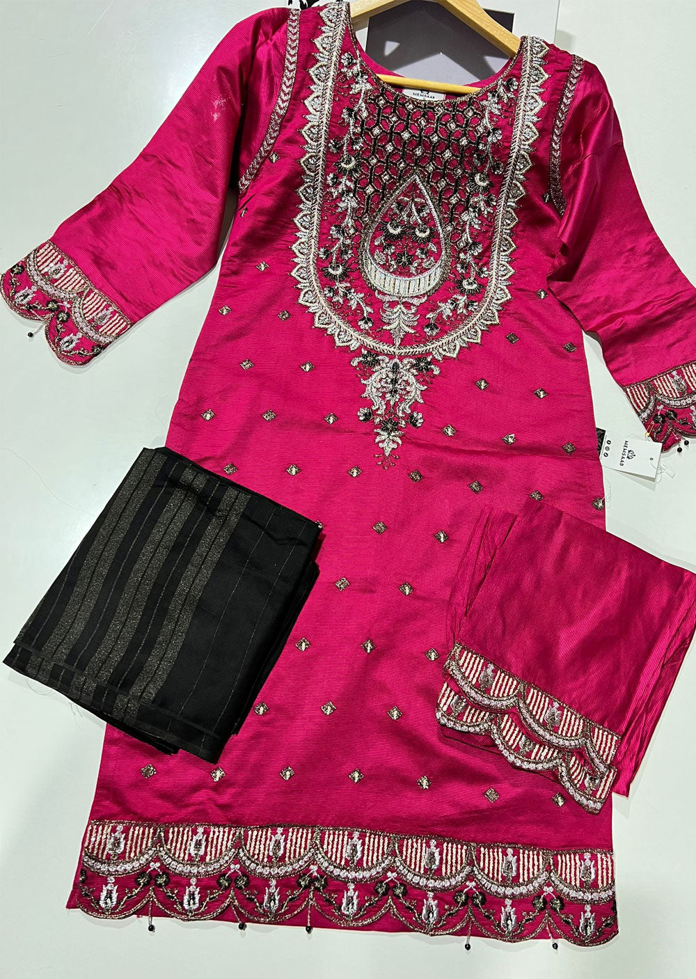 KLD1027 Naran - Readymade Khadi Net Suit - Memsaab Online