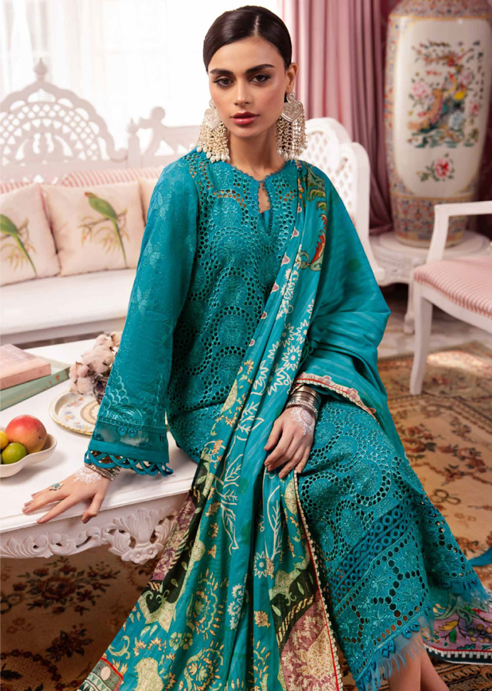 NDS-108-R - Readymade - Maya Lawn Collection by Nureh 2024 - Memsaab Online