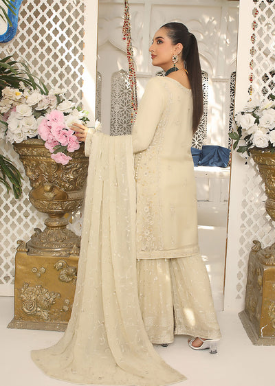 ZN1961 Gold Readymade Chiffon Suit - Memsaab Online