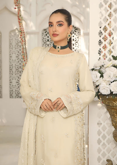 ZN1961 Gold Readymade Chiffon Suit - Memsaab Online