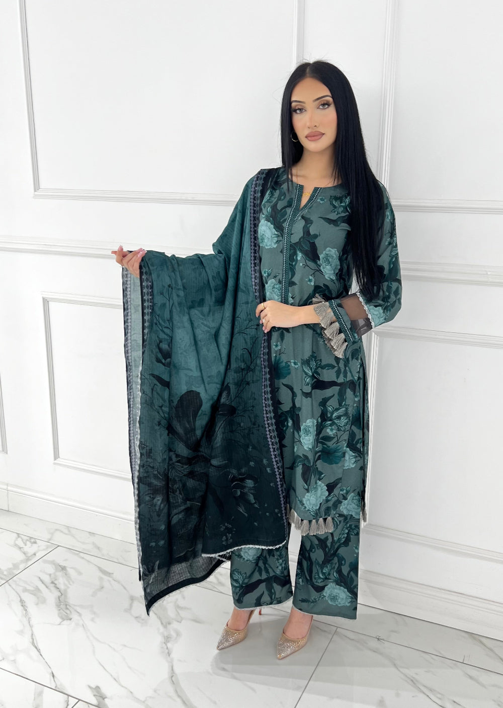 BUT-133- Readymade linen Printed suit 2025 - Memsaab Online