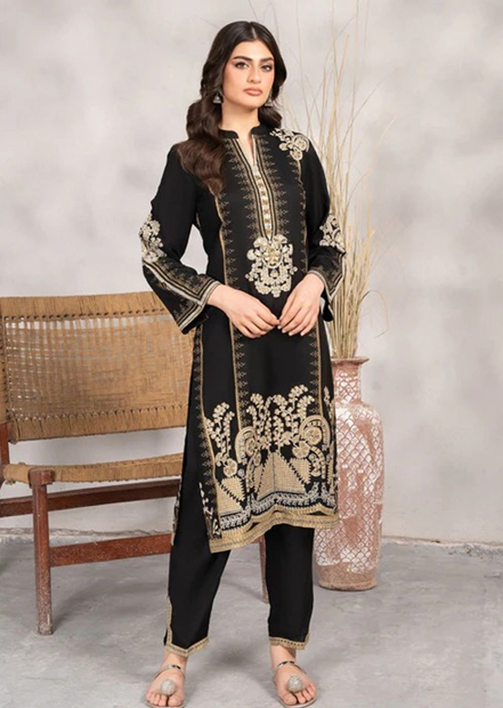 SBMT-09 - Cottage Black - Readymade - 2 Piece Sahiba by Mirza Suit 2025 - Memsaab Online