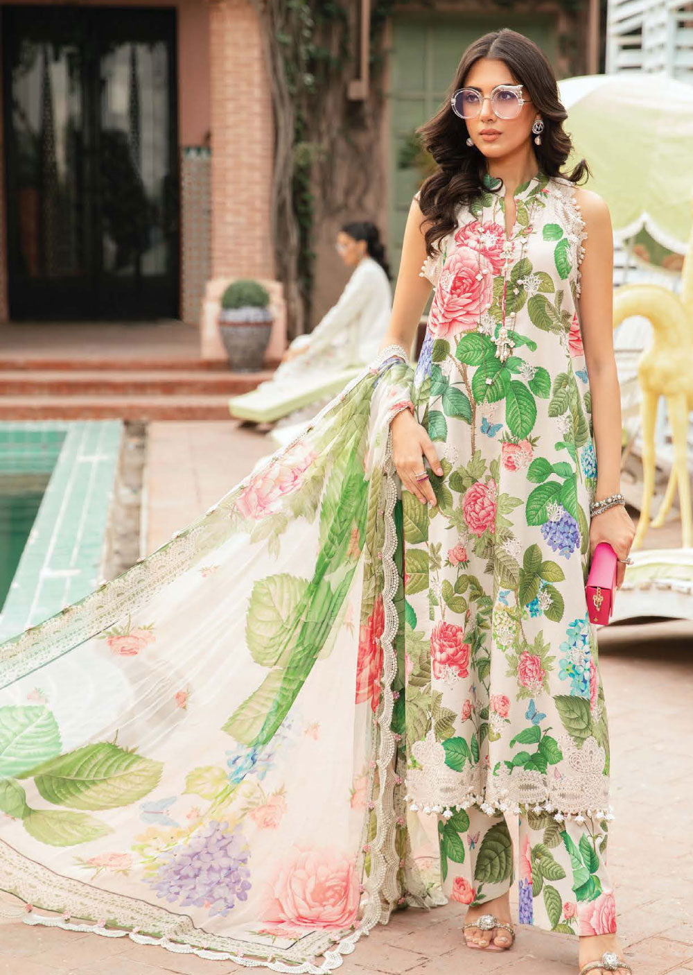 MSBT-110-A - Unstitched - Maria B MPrints Lawn Eid Collection 2024 - Memsaab Online