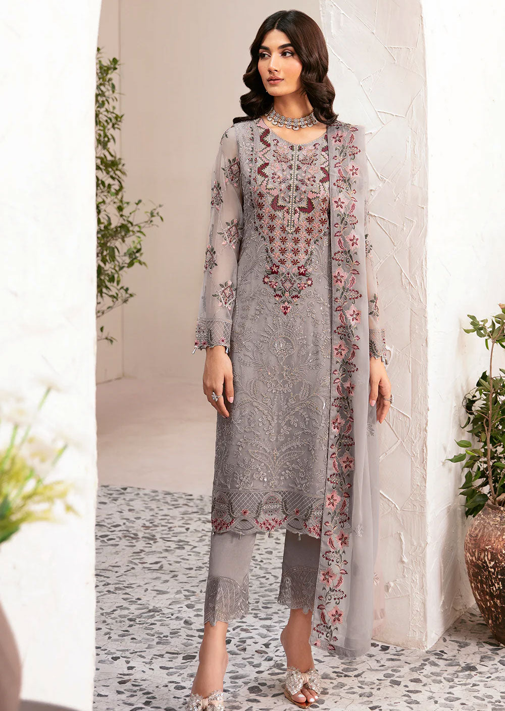 D-1210-R - Readymade - Rangoon by Ramsha Chiffon Collection Vol 12 2024 - Memsaab Online