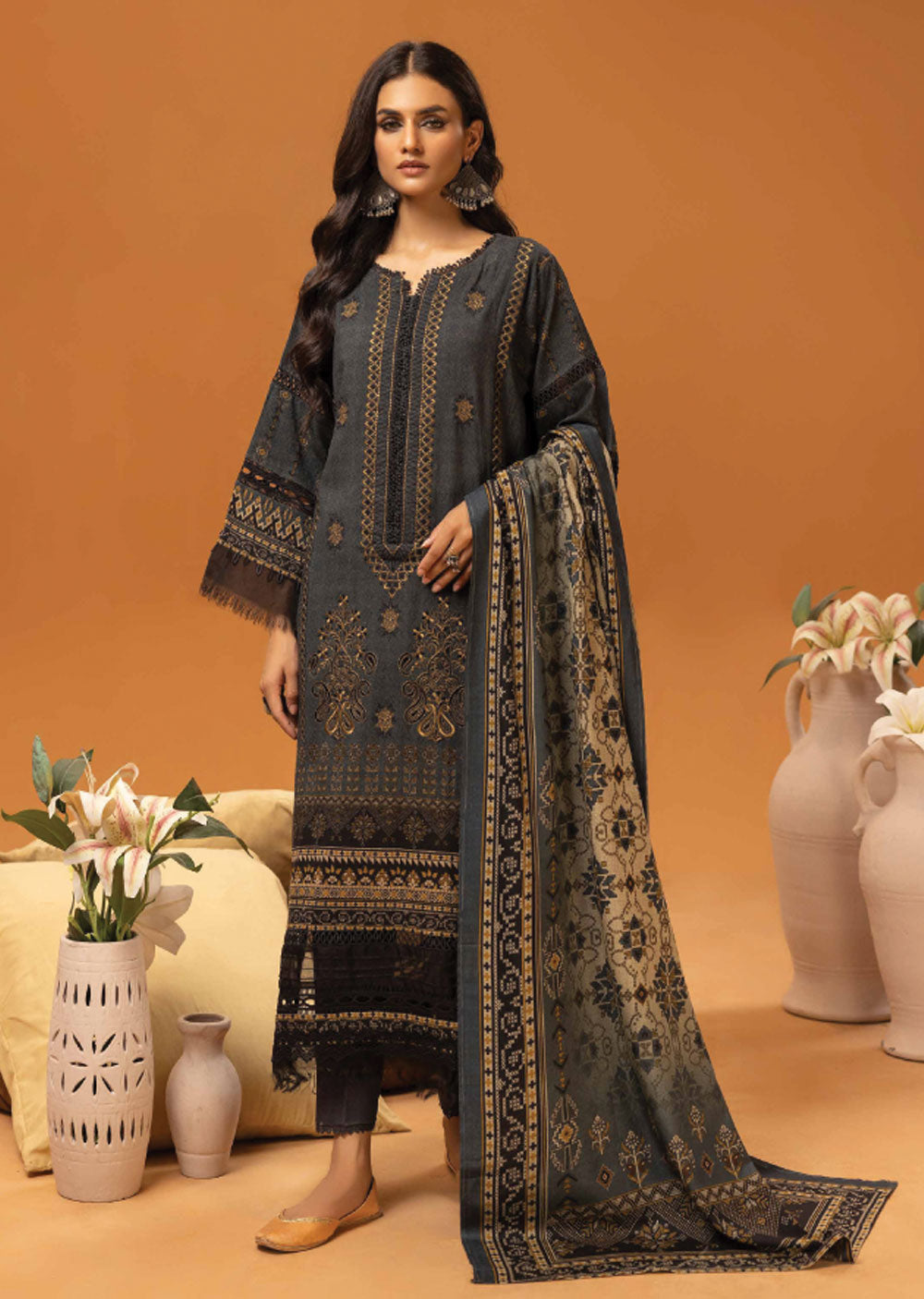 JH-195 - Unstitched - Roop Collection by Johra 2024 - Memsaab Online