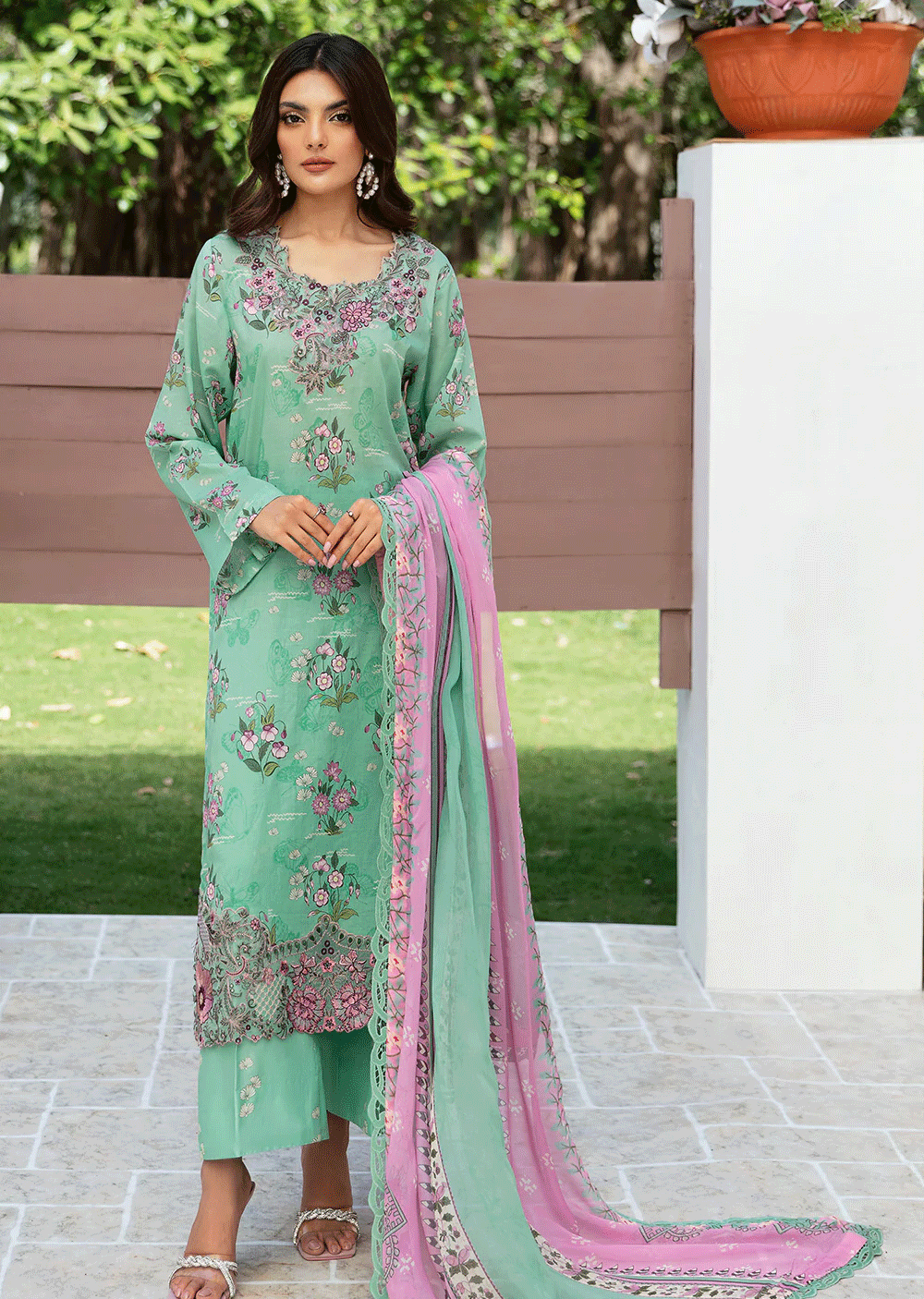 N-510 - Unstitched - Ramsha Rangrez Lawn Collection Vol 5 2024 - Memsaab Online