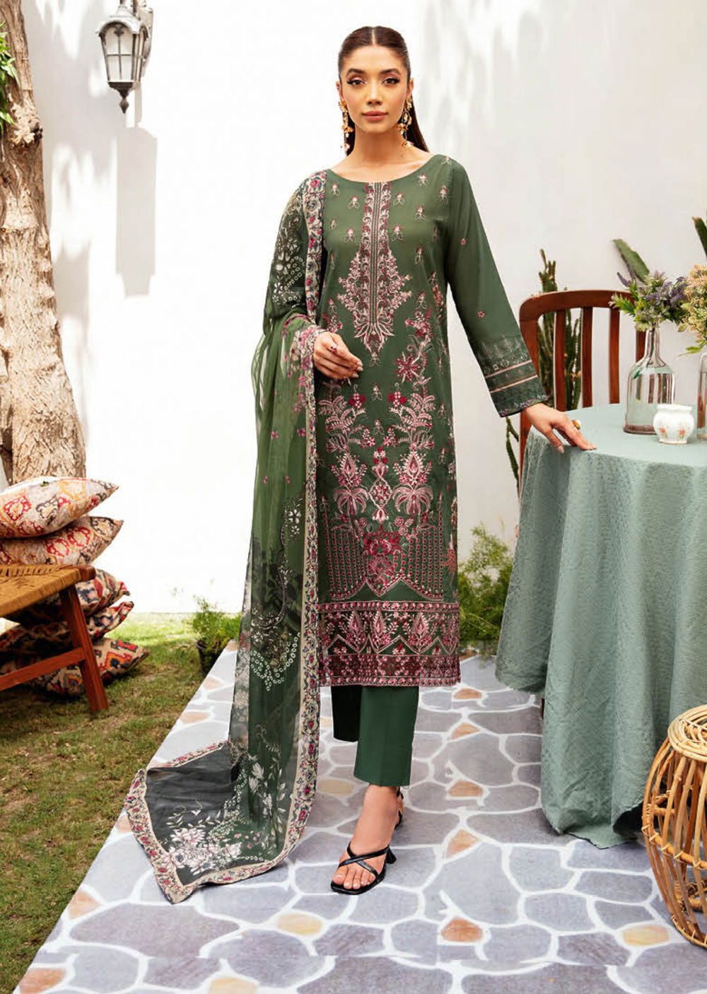 L-1210 - Unstitched - Ramsha Mashaal Luxury Lawn Vol 12 2024 - Memsaab Online