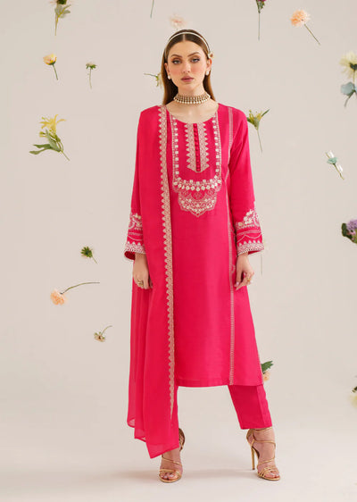 Shibra - Readymade 3 Piece Garnet Suit - Memsaab Online