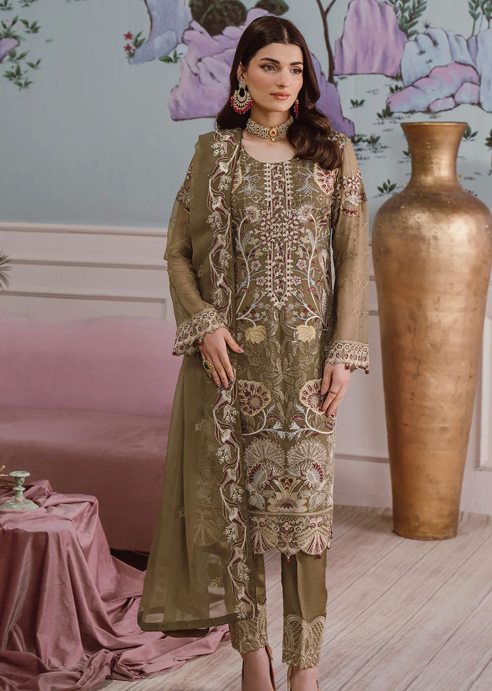 F-2510-R - Readymade - Ramsha Chiffon Collection Vol 25 2024 - Memsaab Online