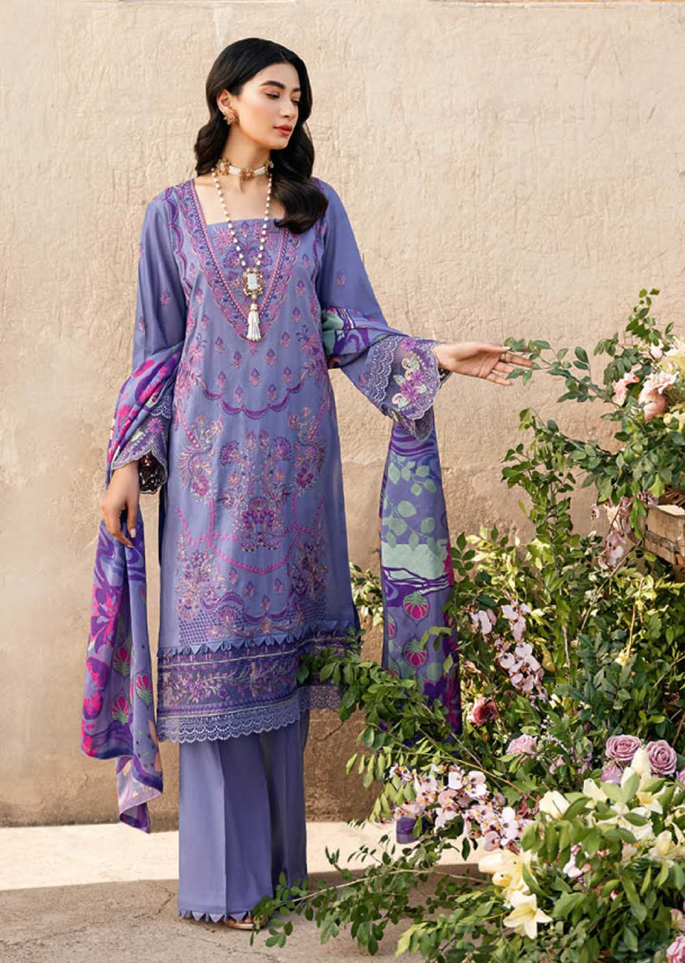 ZT-610-R - Readymade - Ramsha Andaaz Luxury Lawn Vol 06 2023 - Memsaab Online