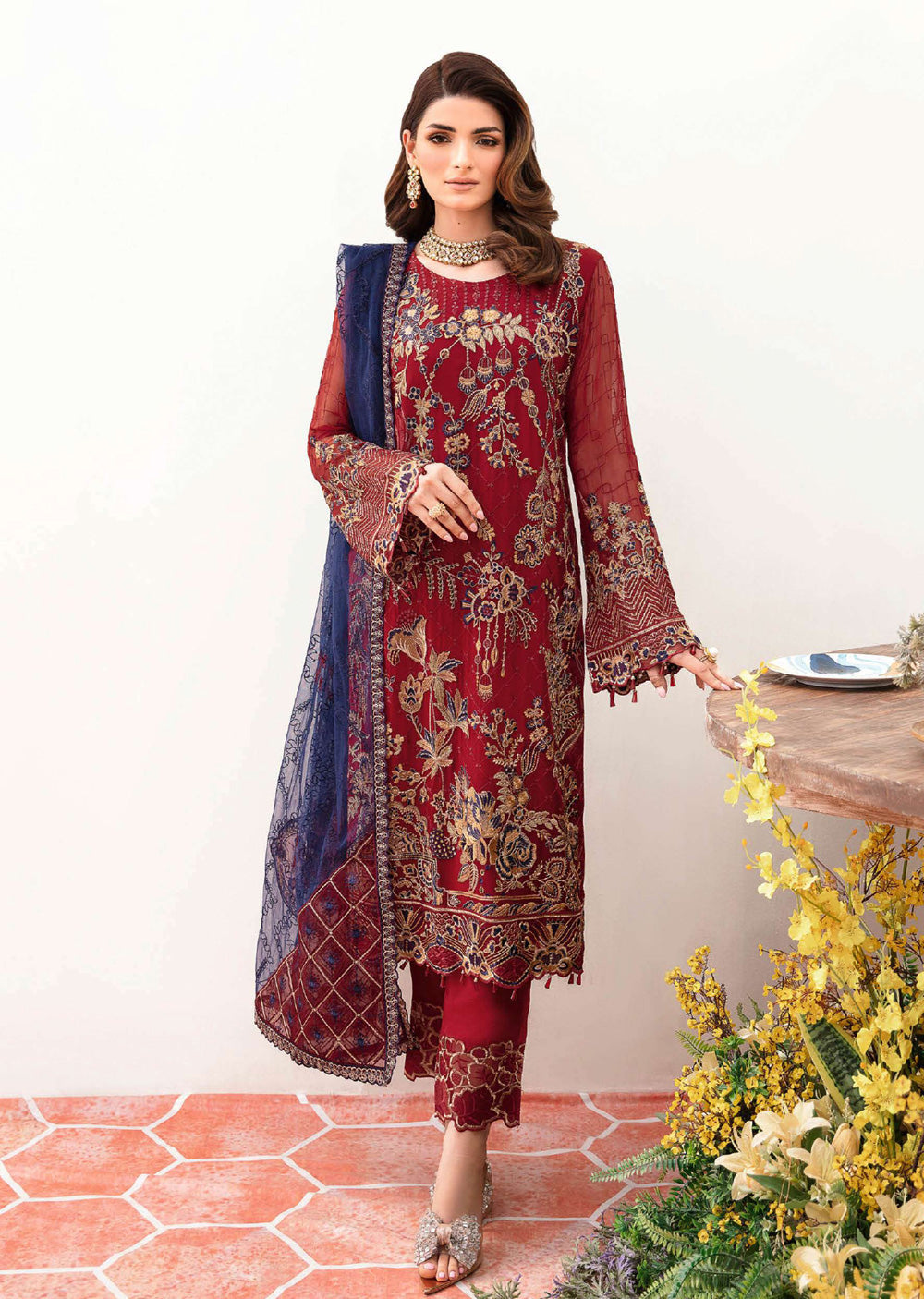 F-2410-R - Readymade - Ramsha Chiffon Collection Vol 24 2024 - Memsaab Online