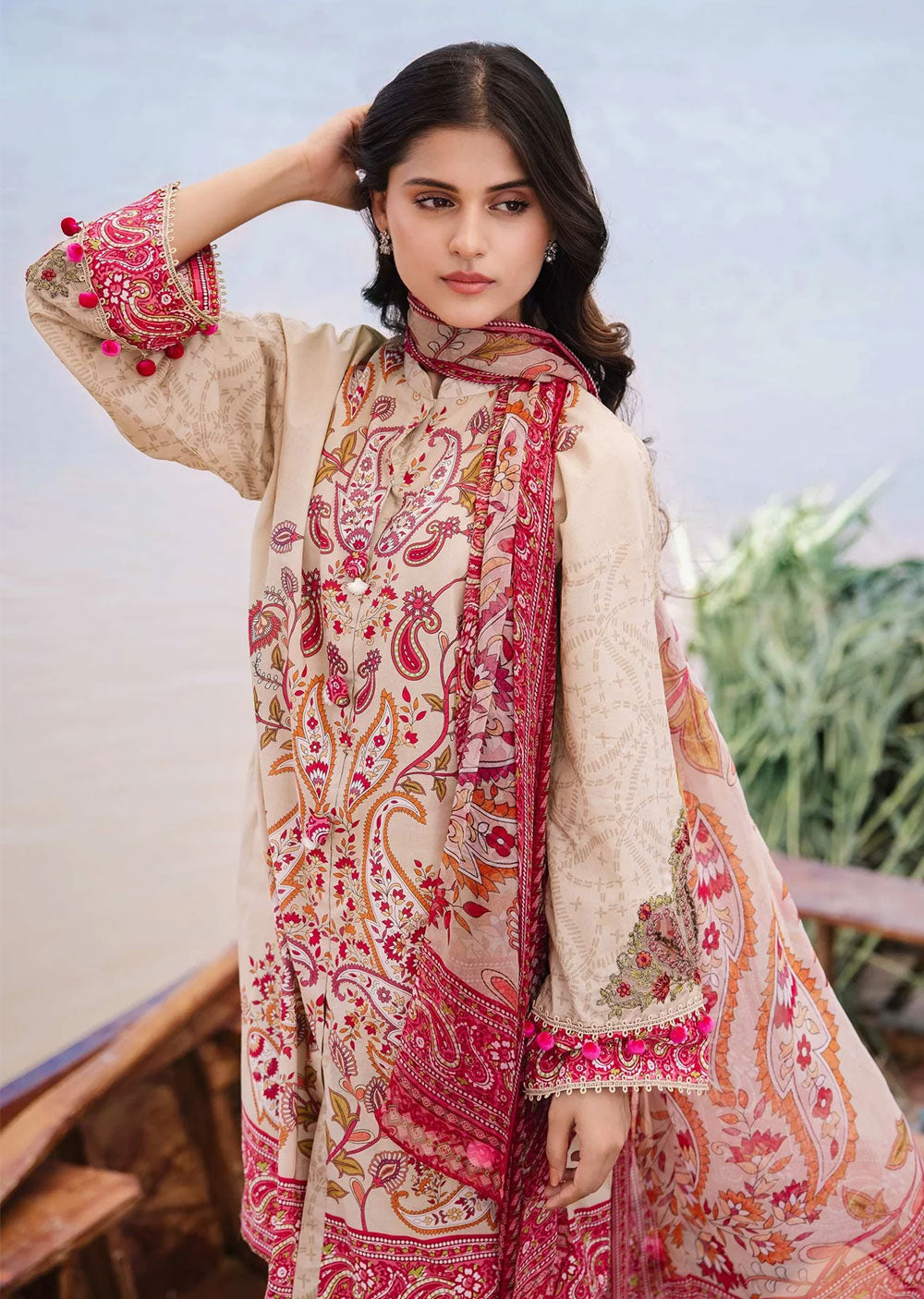 MBCS-410-B - Readymade - Maria B M.Basics Lawn Collection 2024 - Memsaab Online