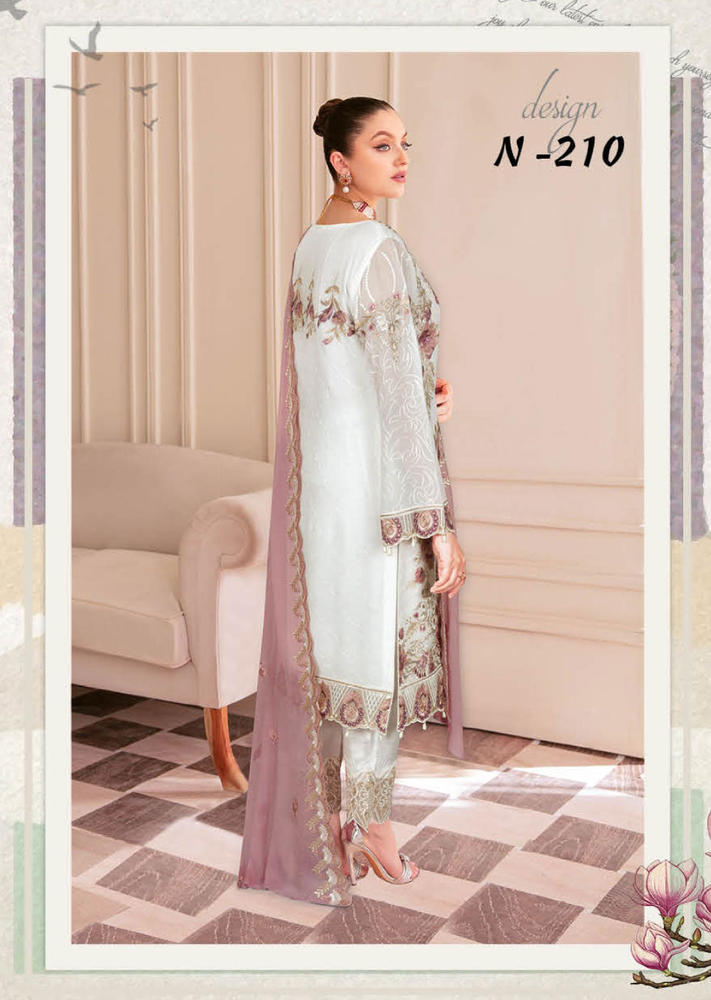 N-210-R - Readymade - Nayab Weightless Chiffon Collection Vol 2 - Memsaab Online