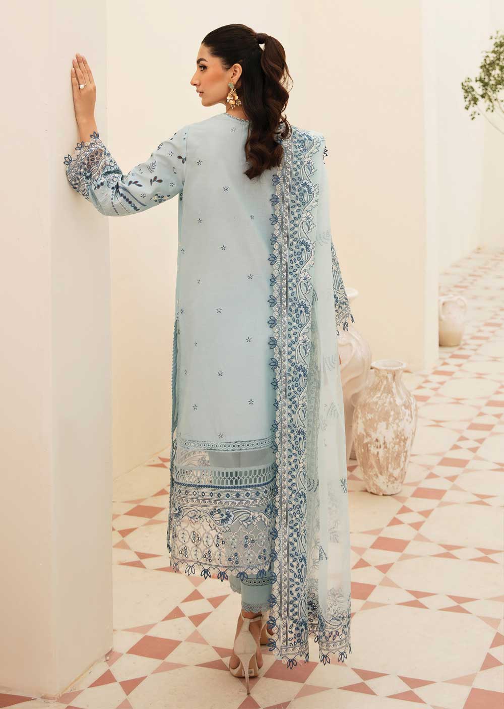 ACL-10 - Powder Blue - Unstitched - Chickenkari Lawn Collection by Afrozeh 2023 - Memsaab Online