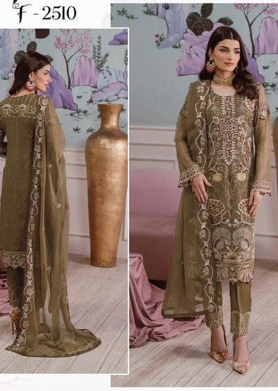 F-2510-R - Readymade - Ramsha Chiffon Collection Vol 25 2024 - Memsaab Online