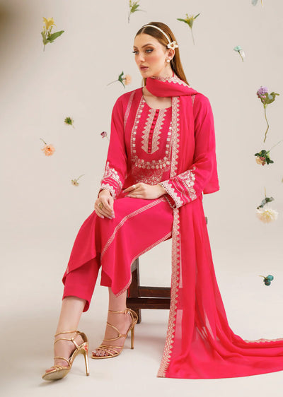 Shibra - Readymade 3 Piece Garnet Suit - Memsaab Online