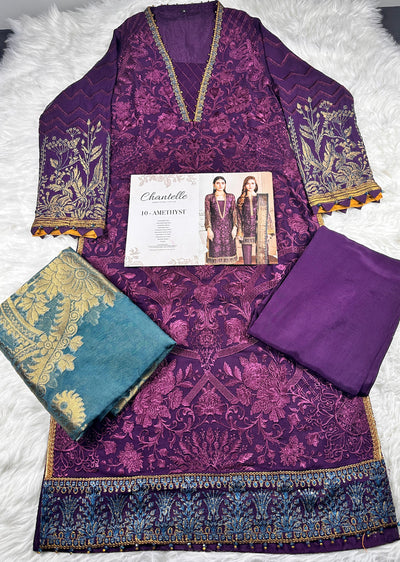 10-AMETHYST - Readymade - Baroque Chantelle Suit 2024 - Memsaab Online