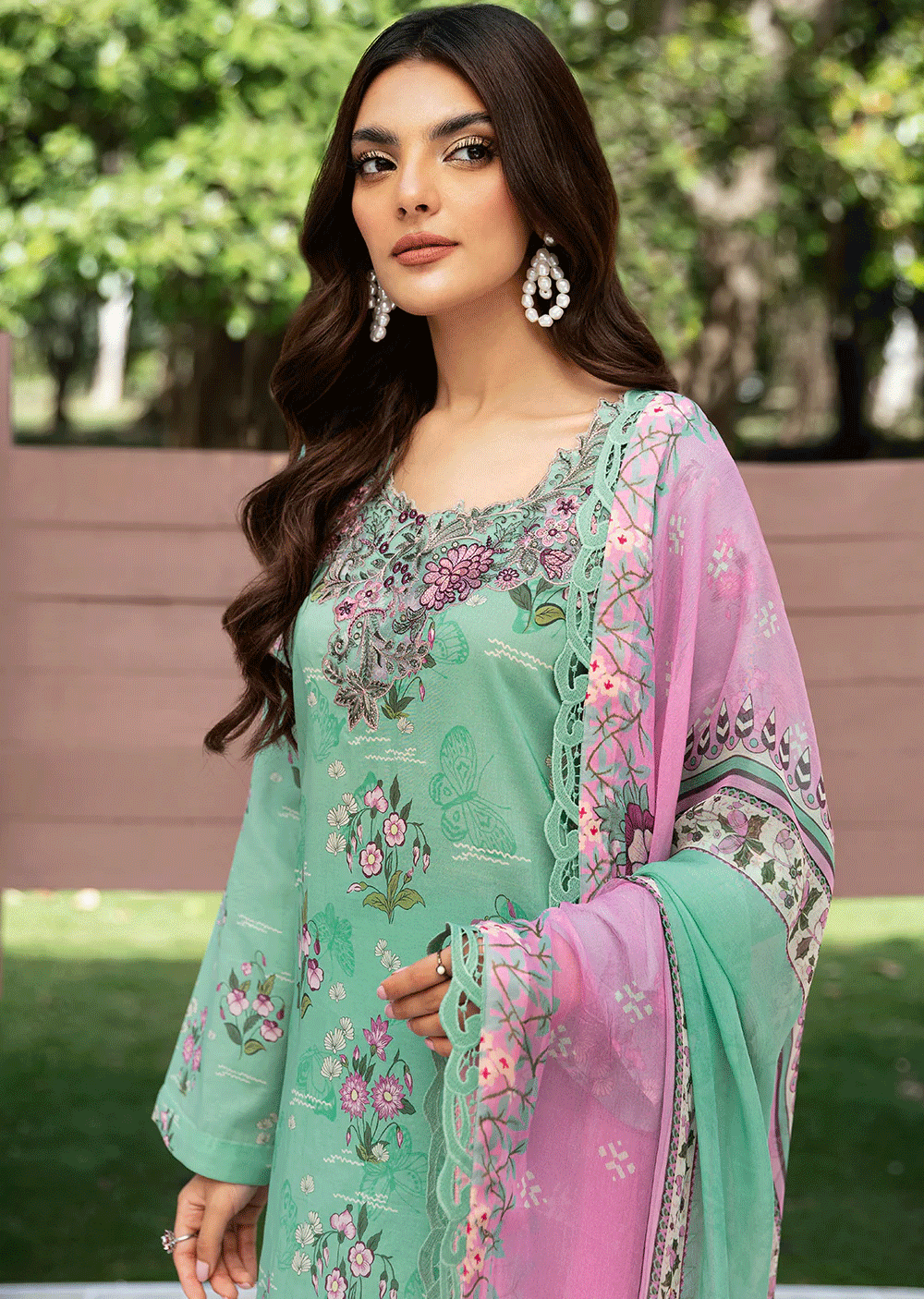 N-510 - Unstitched - Ramsha Rangrez Lawn Collection Vol 5 2024 - Memsaab Online