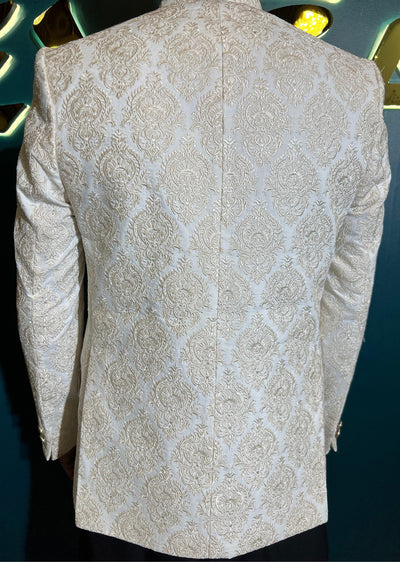 PC-710 - White Mens Embroidered Prince Coat - Memsaab Online