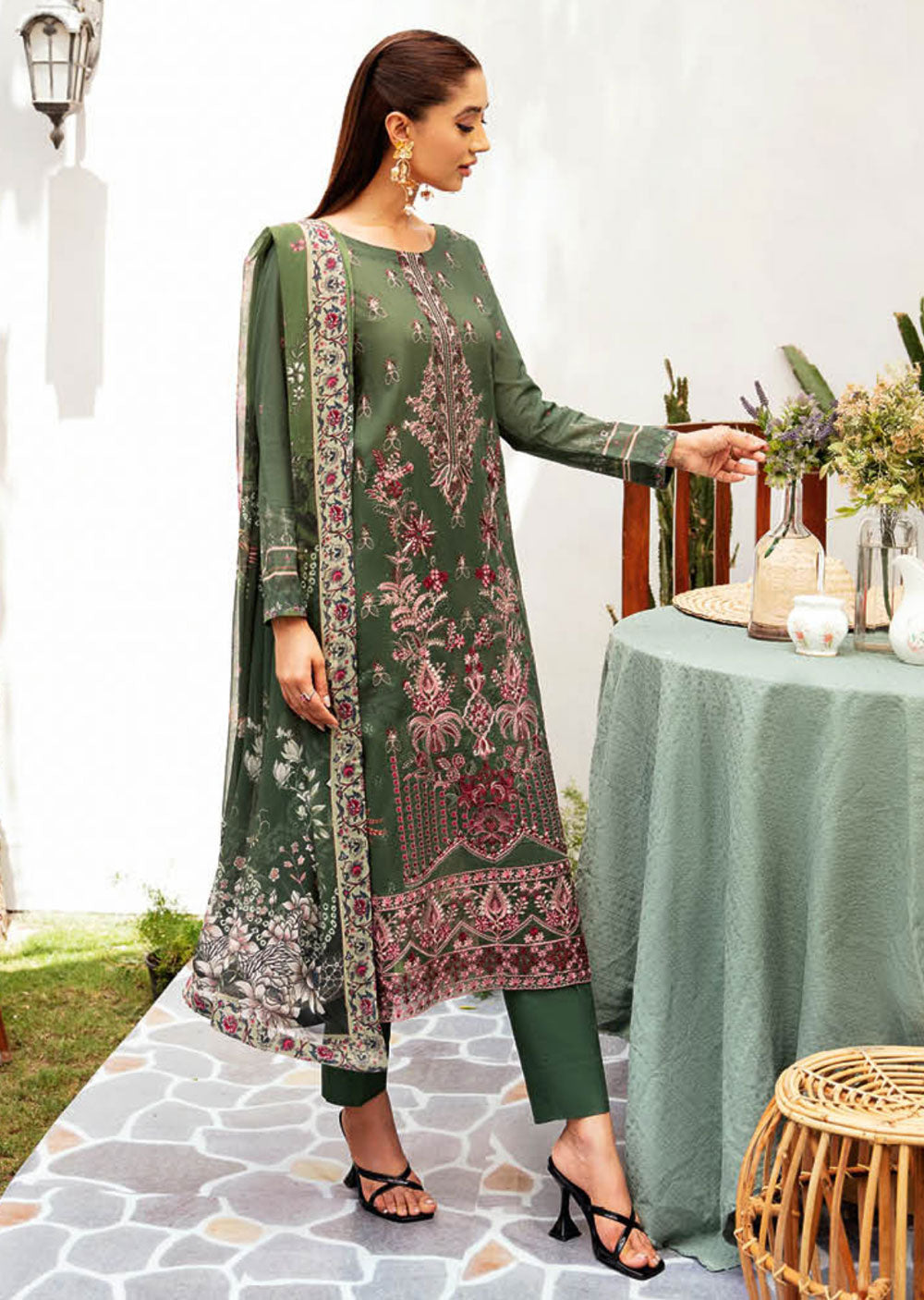 L-1210-R - Readymade - Ramsha Mashaal Luxury Lawn Vol 12 2024 - Memsaab Online