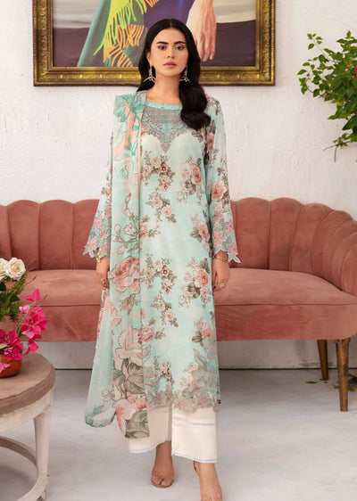 N-709 - Unstitched - Rangrez by Ramsha Luxury Lawn Vol 07 - Memsaab Online