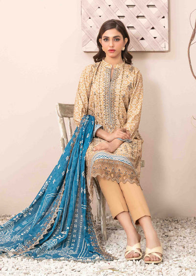 D-2610-R - Readymade - Ursiya Embroidered Lawn by Tawakkal 2024 - Memsaab Online