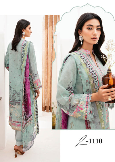 Z-1110 - Unstitched - Ramsha Mashaal Luxury Lawn Vol 11 2024 - Memsaab Online