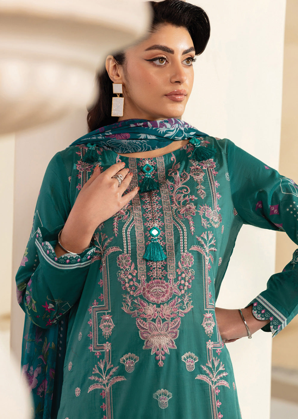 RMSHO-10 - Unstitched - Ramsha Mashaal Luxury Lawn Vol 13 - Memsaab Online