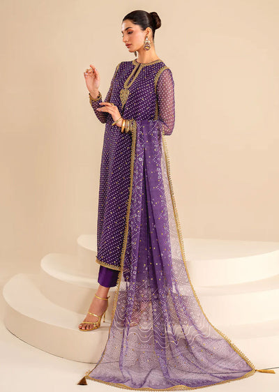 UF-625 - Readymade - Baroque Embroidered Chiffon Suit 2024 - Memsaab Online