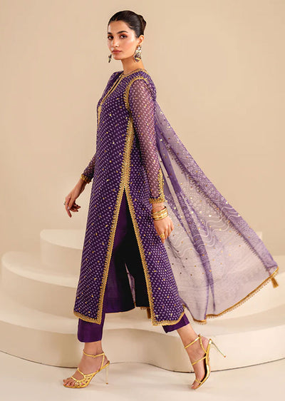 UF-625 - Readymade - Baroque Embroidered Chiffon Suit 2024 - Memsaab Online