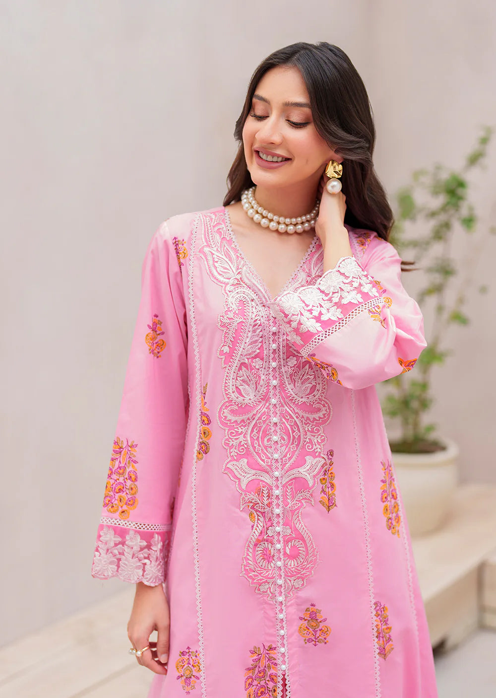 MALINA- Readymade 3 Piece Cotton Suit - Memsaab Online