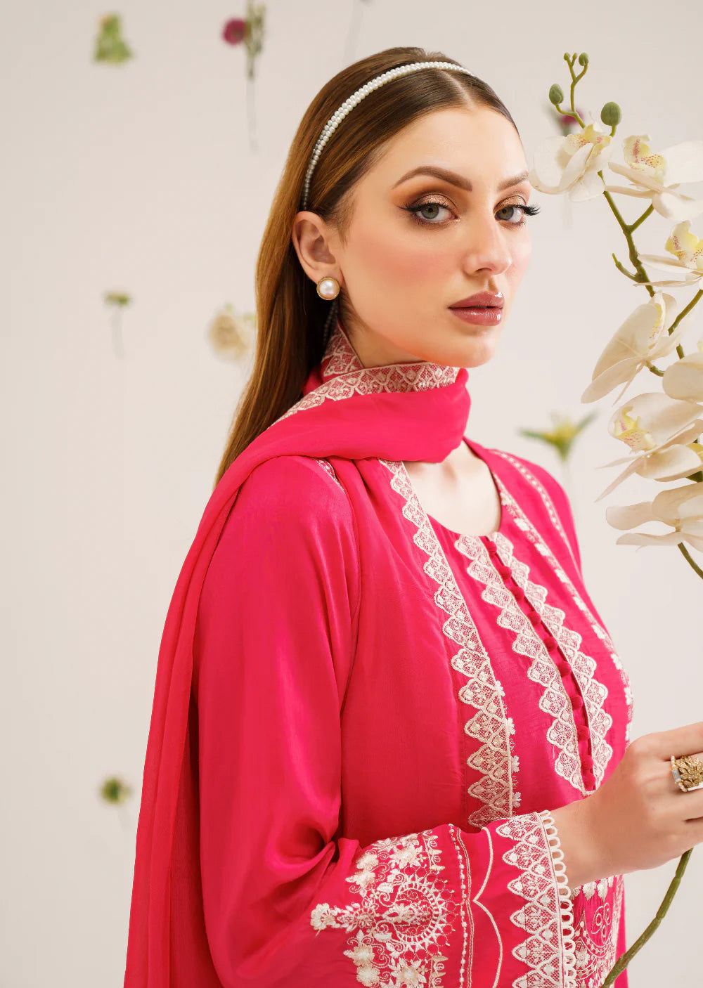 Shibra - Readymade 3 Piece Garnet Suit - Memsaab Online