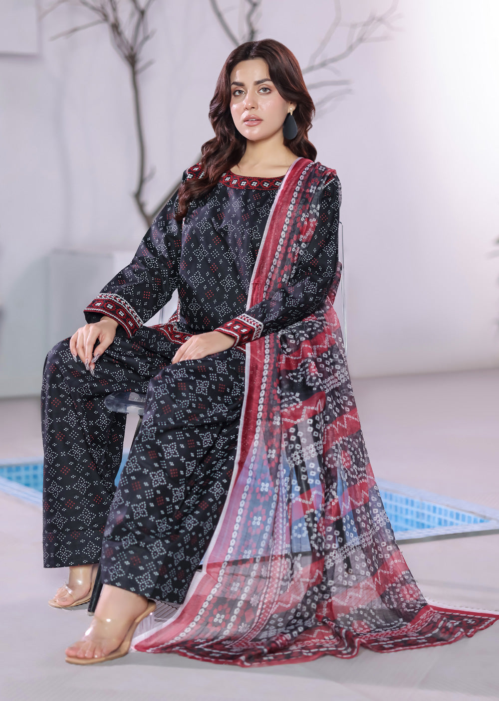 RBY-101 - Aari - Cotton Ajrak Suit - Memsaab Online