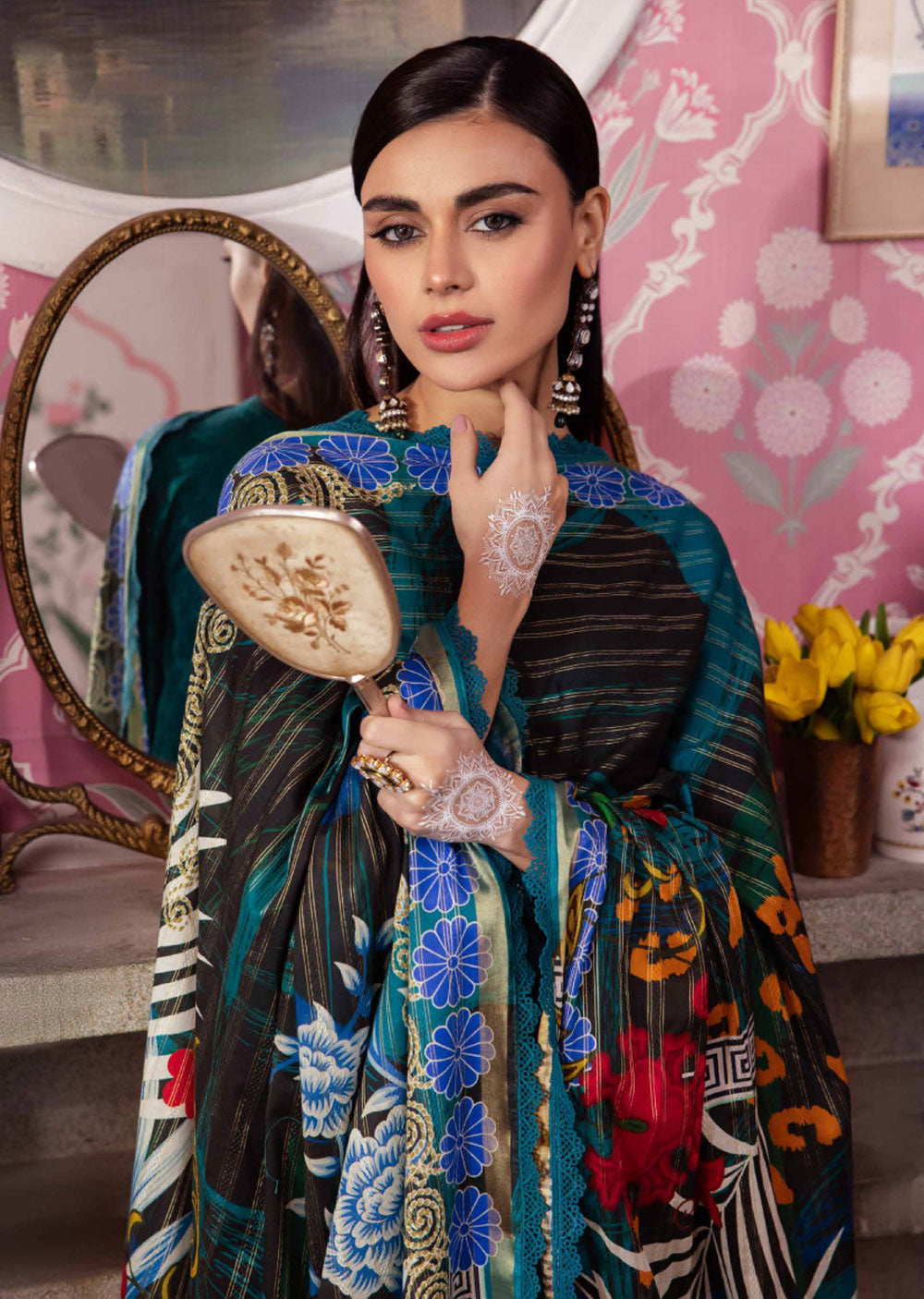 NDS-110-R - Readymade - Maya Lawn Collection by Nureh 2024 - Memsaab Online