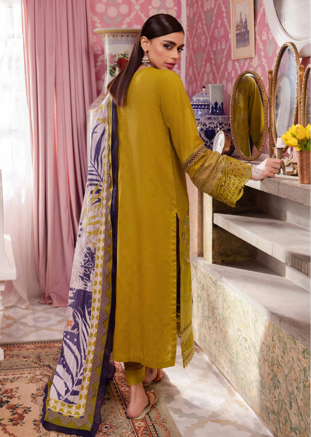 NDS-111-R - Readymade - Maya Lawn Collection by Nureh 2024 - Memsaab Online